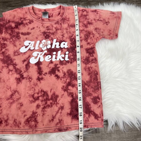 Custom Bleach Tie Dye Aloha Keiki Short Sleeve Tee T-shirt - Picture 6 of 6
